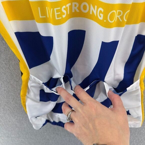 NWT Nike Livestrong‎ Unite Cycling Jersey Large Yellow White Bike Athletic Men's - Picture 9 of 12